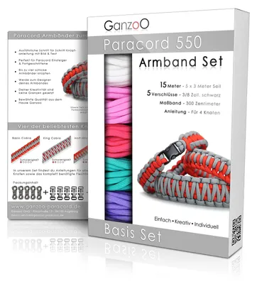 Zdjęcie produktu dla Zestaw sznurków paracord 550 do samodzielnego tworzenia bransoletek i breloczków