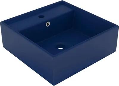 Obrázok produktu pre umývadlo, prepad, matné tmavomodré 41x41 cm, keramika
