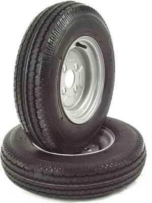 Produktbild von 2 Stück Anhängerrad Komplettrad Rad 4.50-10 76M Lochkreis 4x100 Anhänger Reifen