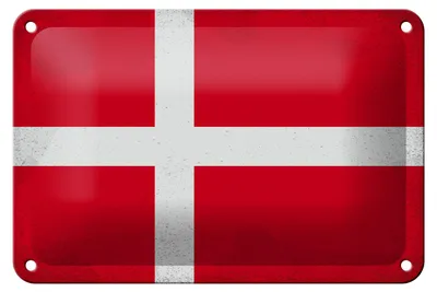 Produktbild von Blechschild Flagge Dänemark 18x12cm Flag of Denmark Vintage