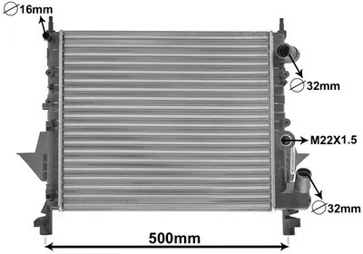 Produktbild von VAN WEZEL 43002158 Kühler Wasserkühler Motorkühler für RENAULT TWINGO I (C06) TWINGO I Kasten (S06)