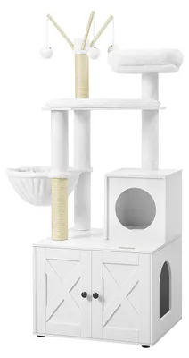 Obrázek produktu pro Kočičí strom Kratzbaum 2 v 1 – Dřevotříska – Plyš – Sisal – 57,5 x 50 x 151 cm