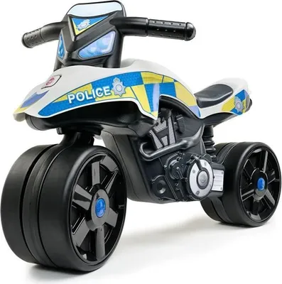 Image de Draisienne Moto Police FALK, Larges Roues, Guidon Directionnel, Fabriqué en France, 40% Plastique Recyclé, Dès 2 Ans