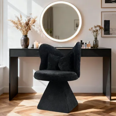Obrázek produktu pro Křeslo - Otočné křeslo - Jídelní židle - Akcentní křeslo - Design s obloukem opěradla - Otočné