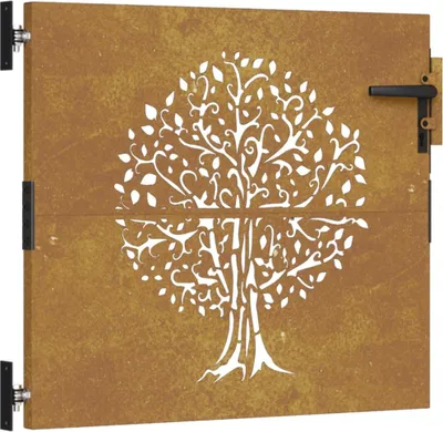 Produktbild von Gartentor 85x100 cm Cortenstahl Baum-Design