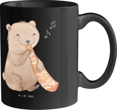 Produktbild von Mr. & Mrs. Panda Teetasse Didgeridoo Yoga - Schwarz - Geschenk, traditionell, Tasse, Instrument, Lernen, Australien, Musikinstrument, Kultur, Kaffeebecher, Becher, Musik
