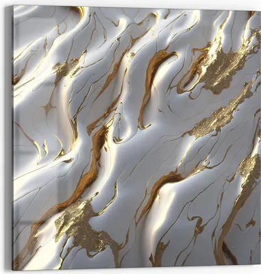 Produktbild von DEQORI Glasbild Echtglas 50x50 cm 'Goldene Wellen' Wandbild Bild modern Deko