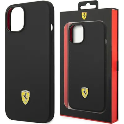 Produktbild von Ferrari Fehcp14Xsibbk Iphone 14 Pro Max 6,7"" Czarny/Schwarz Hardcase Silikon Metall Logo