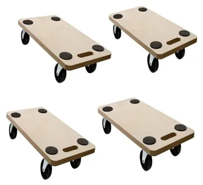 Produktbild von Rollbrett Set (4 Stück) Transportroller 59x29 cm bis 200 kg