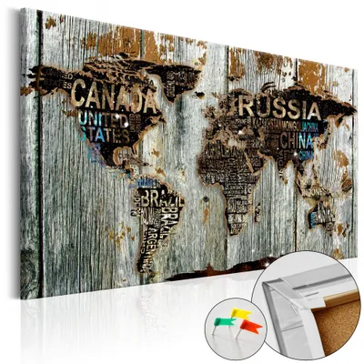 Obrázok produktu pre Netkaný korkový obraz - Drevený okraj 120x80 cm Karty k-C-0069-p-a