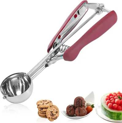 Produktbild von Eisportionierer Keksschaufel aus Edelstahl, Cupcake-Schaufel mit Auslöser, 4 cm Eisportionierer mit Auslöser für Obst, Eis, Fleischbällchen, Kartoffel
