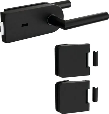 Produktbild von Pertura Glastürbeschlag Jonte Studio/Office BB Schwarz inkl. 2 Rahmenteile für Holzzargen