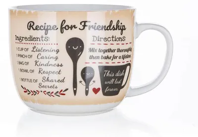 Produktbild von BANKETT Becher Keramik suppig REZEPT FÜR FREUNDSCHAFT 730 ml
