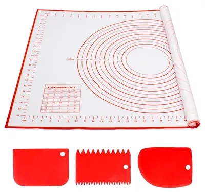 Produktbild von Alyvisun Silikon Backmatte 70x50 cm mit 3 Teigschaber