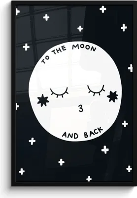 Produktbild von MuchoWow® MuchoWow® Gerahmtes Poster Zitat - Mond - Liebe - Kinder - Jungen - Mädchen - Baby - Kind 60x90 cm - Poster mit zchwarzem Bilderrahmen - Kunst