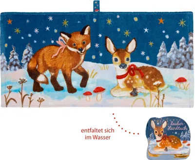 Produktbild von Zauberhandtuch Wintertiere im Weihnachtswald