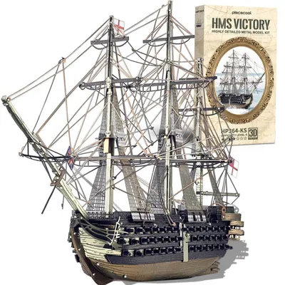 Produktbild von 3D Metall Puzzle Kriegsschiff HMS GEWING, 389 Teile, Edelstahl