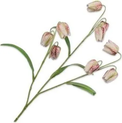 Produktbild von Kunstblume von Silk-ka – Seidenblumenzweig der Kaiserkrone (Fritillaria), lila-weiß, 70 cm, 2 Stück