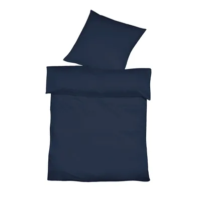 Produktbild von liebling Halbleinen Bettwäsche 155 x 200 + 1 x 80 x 80 cm, Farbe navy, Bettbezug aus 50% Leinen & 50% Baumwolle, kühlend & atmungsaktiv
