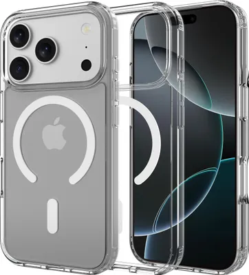 Image de Cazy Coque Compatible avec iPhone 17 Pro Max - Compatible MagSafe - Coque Renforcée Militaire - Transparente