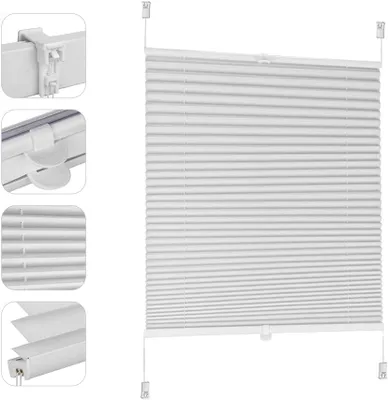 Produktbild von Sekey Plissee ohne Bohren Verdunkelung, Fenster Plissee Klemmfix Jalousie 50 cm
