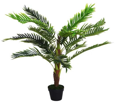 Immagine prodotto di Pianta Artificiale Palma Cycas da Interno e Esterno H123 cm con Vaso Verde