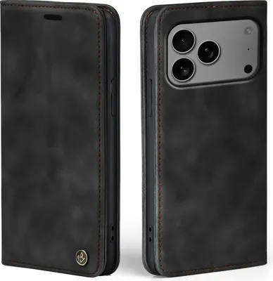 Produktbild von Handy Hülle für Apple iPhone 17 Pro Klapphülle Bookcase Flip Cover Handy Tasche Etui Farbe: Schwarz