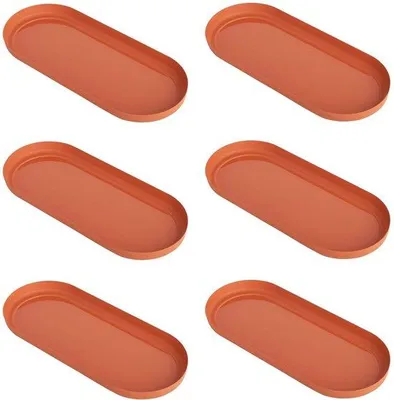 Produktbild von Unyqoos® 6er-Set wetterfeste Pflanzenuntersetzer aus stabilem Kunststoff – Wasserauffangschalen für Innen & Außen (Fensterbank, Balkon, Garten)