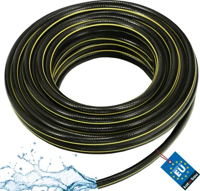 Produktbild von KOTARBAU® Gartenschlauch 1/2 Zoll 20 m Wasserschlauch 4lagig Bewässerungsschlauch Flexibel Verstärkter Schlauch für Garten PVC Schwarz + Gelb