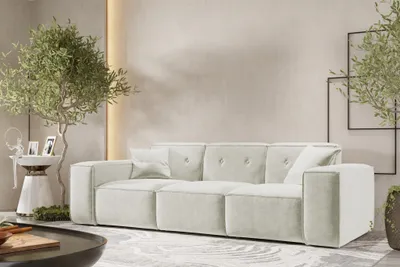 Produktbild von Sofa Designersofa CESINA 3-Sitzer in Stoff Perfect Harmony Cremeweiß