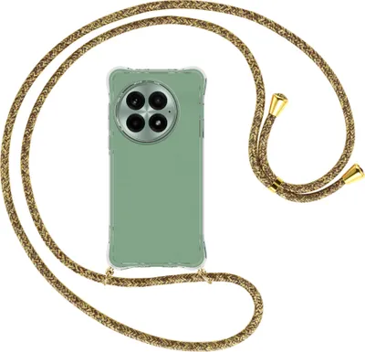 Produktbild von Handykette Backcover-Schutzhülle mit Band (Metall goldfarben) für OnePlus 13 5G/1+13 5G - braun+beige