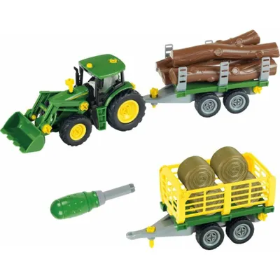Produktbild von klein Theo Klein John Deere Traktor mit Holz und Heuwagen