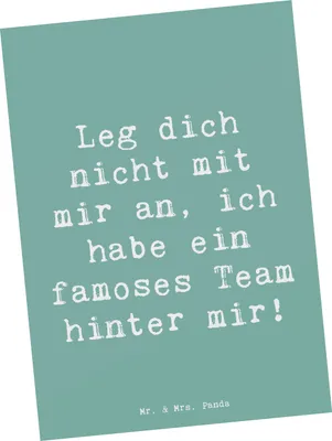 Produktbild von Mr. & Mrs. Panda Postkarte Spruch Im Team zusammenarbeiten - Meeresbrise - Geschenk, Postkarten, Grußkarte, Harmonie, Zuversicht, Unterstützung, Teamarbeit, Vision, Trost