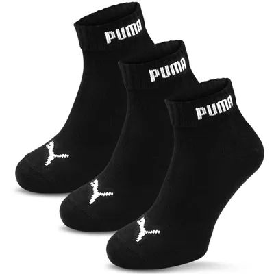 Produktbild von PUMA 3 Paar Socken Quarter Baumwolle Knöchellang Uni Schwarz 43-36