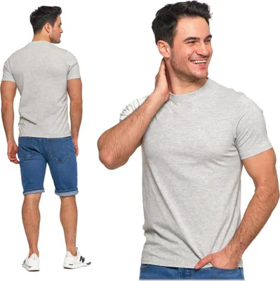 Produktbild von T-Shirt Classic Herren Baumwolle Kurzarm Grau MORAJ 3XL