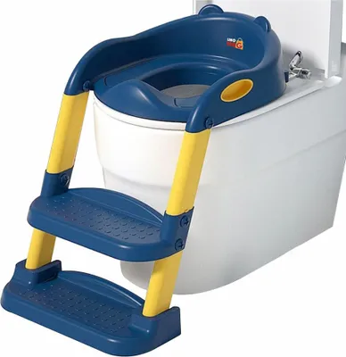 Produktbild von Kinder-Toilettensitz mit Leiter, Linomag®, Plabil, 38 x 40 x 47 cm, Blau/Gelb