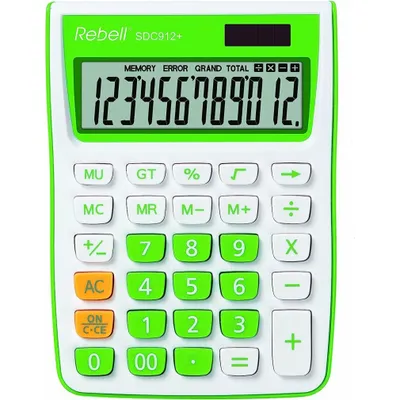 Produktbild von Rebell SDC 912 Taschenrechner - 12-stellige Anzeige / grün