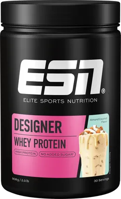 Produktbild von ESN Designer Whey Protein 908g Dose Almond Coconut