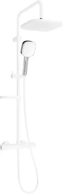Image de Mexen KX33 ensemble de douche en saillie avec pommeau de douche et mitigeur thermostatique, blanc/chrome - 771503391-21