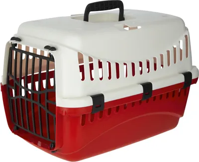 Produktbild von Transportbox aus Kunststoff 45 x 30 x 30 cm cremefarben für Hunde und Katzen