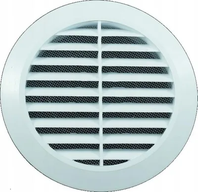 Produktbild von Ventilationsgitter Lüftungsgitter FEINZ rund - 125 mm - Weiß - mit Schutznetz - ideal für Luftzirkulation
