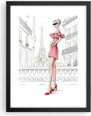 Produktbild von Gerahmtes Poster - Schwarzer Rahmen - Paris Turm Eiffel - 30x40 cm - Wand Bild - Wanddeko - Wandbilder - Kunstposter - Wandposter - Bilderrahmen - Bilder - Kunstdruck - P2BPA30x40-5164