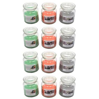 Produktbild von 12 Stück Duftkerze im Glas Mit Deckel Aromakerze In 3 Verschiedenen Düften Raumduft Duft Kerze