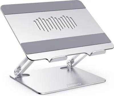 Productafbeelding van Ergonomische laptopstandaard van aluminiumlegering met verstelbare hoek en warmteafvoer, geschikt voor notebooks tot 15,6 inch