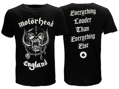 Zdjęcie produktu dla Oficjalna koszulka zespołu Motörhead England z nadrukiem na plecach – rozmiar L