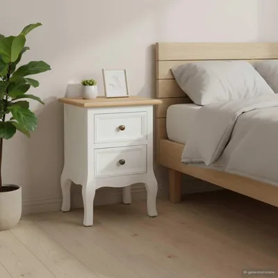 Produktbild von PUEAZU Nachttische 2 Stk. Weiß 35x30x49 cm MDF - Nachttische & -schränke &18408