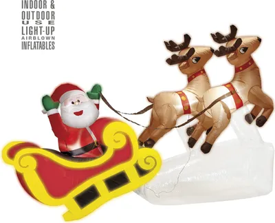 Produktbild von Aufblasbarer Schlitten Weihnachtsmann Deko 210 cm -