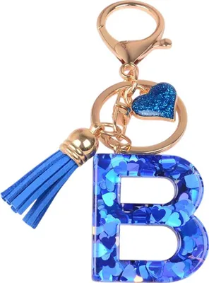 Image de Porte-clés Alphabet B - Bleu Foncé en Stock KP37861