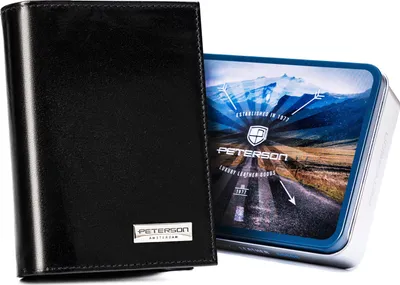 Obrázek produktu pro Peterson Pánská peněženka z přírodní kůže černá RFID 13x9,5 cm