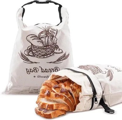 Image de Sacs à pain- Lot de 2 pièces en matière biologique pour le pain fait maison.